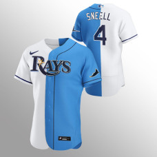 Blake Snell Tampa Bay Rays White Blue Color Split Two-Tone Jersey