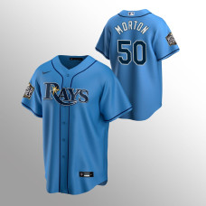 Men's Tampa Bay Rays Charlie Morton 2020 World Series Light Blue Replica Alternate Jersey