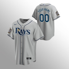 Men's Tampa Bay Rays Custom 2020 World Series Gray Replica Road Jersey