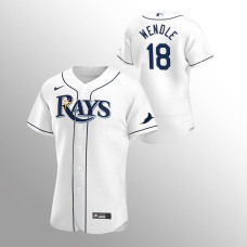Men's Tampa Bay Rays Joey Wendle Authentic White 2020 Home Jersey