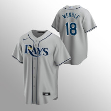 Men's Tampa Bay Rays Joey Wendle #18 Gray Replica Road Jersey