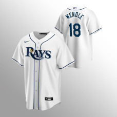 Men's Tampa Bay Rays Joey Wendle #18 White Replica Home Jersey