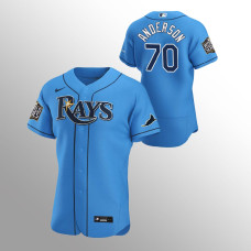 Men's Tampa Bay Rays Nick Anderson 2020 World Series Light Blue Authentic Alternate Jersey