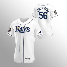 Men's Tampa Bay Rays Randy Arozarena #56 White 2020 World Series Home Authentic Jersey