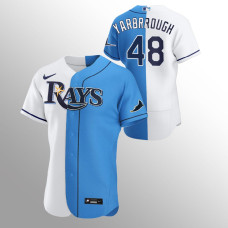 Ryan Yarbrough Tampa Bay Rays White Blue Color Split Two-Tone Jersey