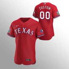 Texas Rangers Custom Scarlet Authentic Alternate Jersey