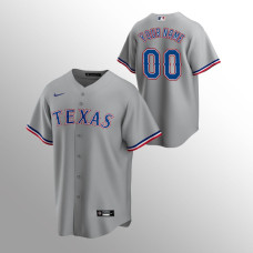 Men's Texas Rangers Custom #00 Gray 2020 Replica Road Jersey