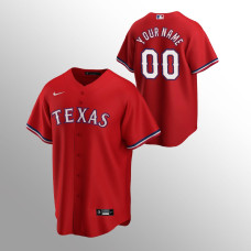 Men's Texas Rangers Custom #00 Red 2020 Replica Alternate Jersey