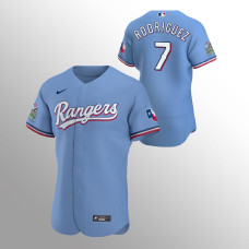 Texas Rangers Ivan Rodriguez Light Blue Authentic Alternate Jersey