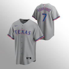 Men's Texas Rangers Ivan Rodriguez #7 Gray 2020 Replica Road Jersey
