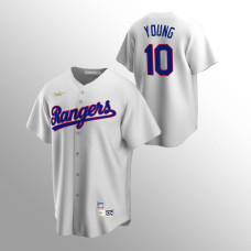Michael Young Texas Rangers White Cooperstown Collection Home Jersey