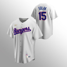 Men's Texas Rangers #15 Nick Solak White Home Cooperstown Collection Jersey
