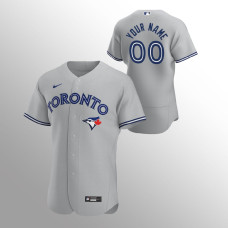 Men's Toronto Blue Jays Custom Authentic Gray 2020 Road Jersey