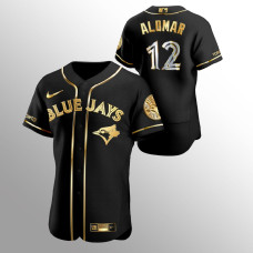 Men's Toronto Blue Jays Roberto Alomar #12 Black 2020 Golden Edition Authentic Jersey