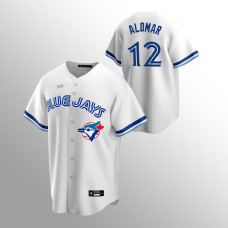 Men's Toronto Blue Jays #12 Roberto Alomar White Home Cooperstown Collection Jersey