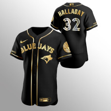 Men's Toronto Blue Jays Roy Halladay #32 Black 2020 Golden Edition Authentic Jersey