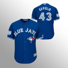 Men's Toronto Blue Jays #43 Royal Sam Gaviglio 2019 Spring Training Cool Base Majestic Jersey