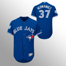 Men's Toronto Blue Jays #37 Royal Teoscar Hernandez 2019 Spring Training Flex Base Majestic Jersey