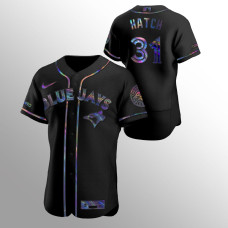 Thomas Hatch Toronto Blue Jays Black Authentic Iridescent Holographic Jersey