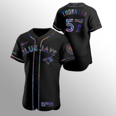 Trent Thornton Toronto Blue Jays Black Authentic Holographic Golden Edition Jersey