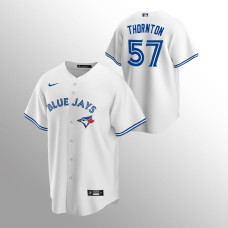 Men's Toronto Blue Jays Trent Thornton #57 White Replica Home Jersey