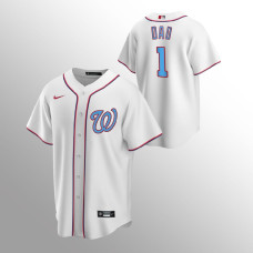 Men's Washington Nationals 2021 Father's Day White No.1 Dad Jersey