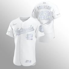 Men's Washington Nationals #42 Jackie Robinson White Retired Number Award Collection Jersey