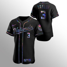 Michael A. Taylor Washington Nationals Black Authentic Holographic Golden Edition Jersey