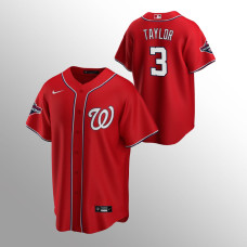 Men's Washington Nationals #3 Michael A. Taylor Red Replica 2019 World Series Champions Jersey