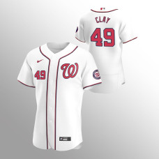 Sam Clay Washington Nationals White Authentic Home Jersey