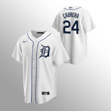 Tigers #24 Youth Miguel Cabrera Replica Home White Jersey