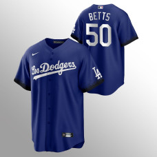 Dodgers #50 Mookie Betts Jersey Men's Replica Royal 2021 City Connect