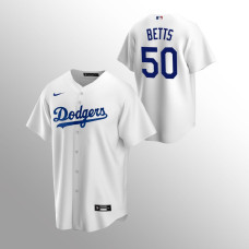 Los Angeles Dodgers White Jersey Mookie Betts #50 Replica Home