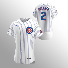 Chicago Cubs Jersey Nico Hoerner White #2 Fergie Jenkins Patch Home Authentic