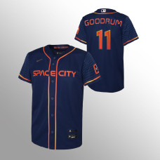 Astros #11 Youth Niko Goodrum 2022 City Connect Replica Navy Jersey