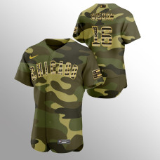 Patrick Wisdom 2022 Armed Forces Day Chicago Cubs Authentic Camo Jersey
