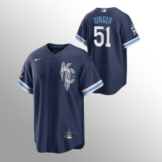 Brady Singer Kansas City Royals Replica 2022 City Connect Navy Jersey