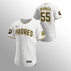 San Diego Padres #55 Sean Manaea Motorola Patch Home Authentic White Jersey