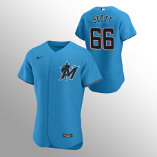 Marlins #66 Tanner Scott Authentic Alternate Blue Jersey