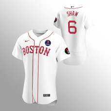 Red Sox #6 Travis Shaw Alternate Boston Strong White Jersey