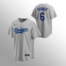 Los Angeles Dodgers Replica Jersey #6 Trea Turner Alternate Gray