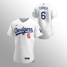 Los Angeles Dodgers Trea Turner White #6 Authentic Home Jersey