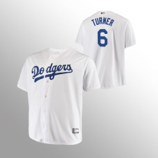 Los Angeles Dodgers Trea Turner White #6 Big & Tall Replica Jersey