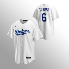 Los Angeles Dodgers White Jersey Trea Turner #6 Replica Home