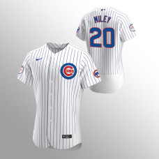 Chicago Cubs Jersey Wade Miley White #20 Fergie Jenkins Patch Home Authentic
