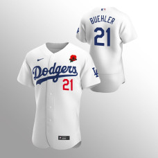 Dodgers Walker Buehler Jersey White Memorial Day Poppy Patch Authentic