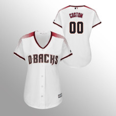 Women's Arizona Diamondbacks White Majestic Home #00 Custom Cool Base Jersey