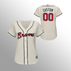 Women's Atlanta Braves Cream Majestic Alternate #00 Custom 2019 Cool Base Jersey
