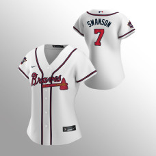 Women's Atlanta Braves Dansby Swanson White Home 2021 MLB All-Star Game Replica Jersey