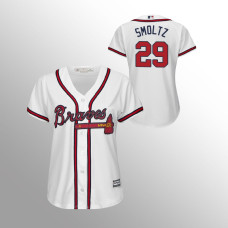 Women's Atlanta Braves White Majestic Home #29 John Smoltz 2019 Cool Base Jersey